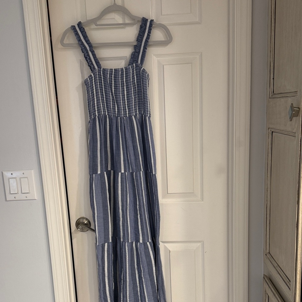 Blue Striped Maxi Dress